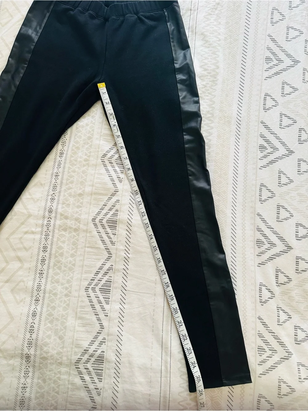 Children’s Place Black Faux Leather-Trim Leggings